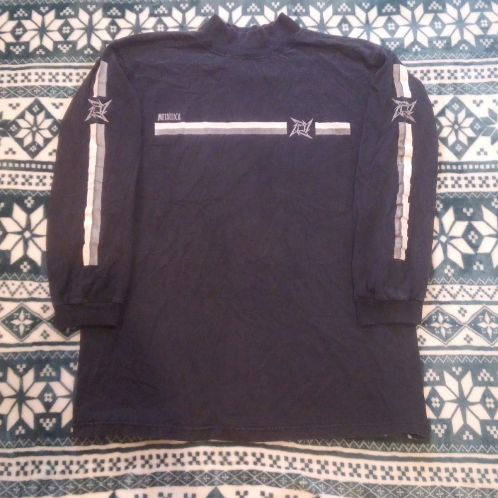 🎸 Vtg Metallica 🎵 Longsleeve Shirt Large 💎 Rare ✨ made in USA Giant Tag 😈90s